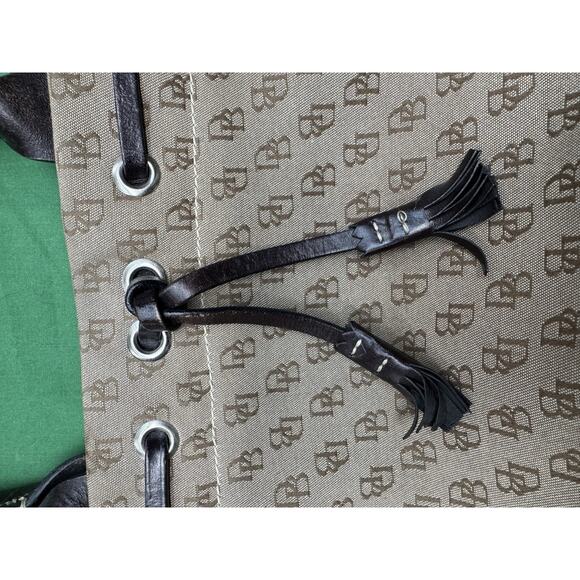 DOONEY & BOURKE Bag Purse Vintage Signature DB Canvas Leather Tote Handbag Brown - Picture 8 of 8